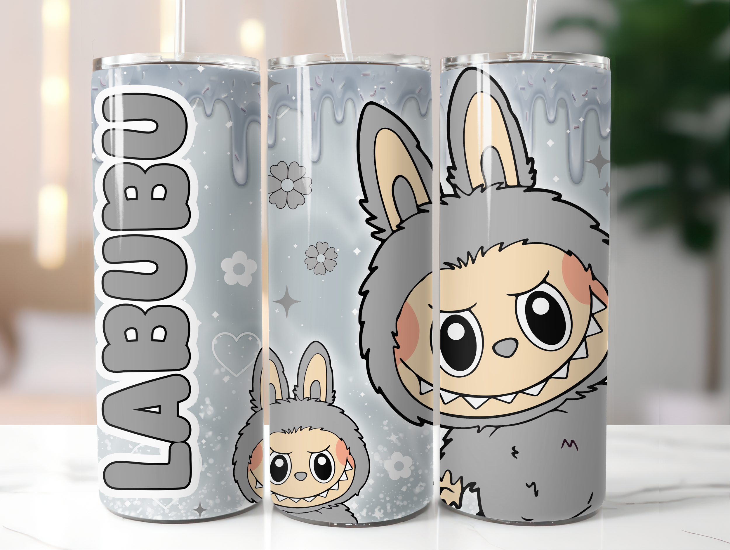 Labubu grey tumbler