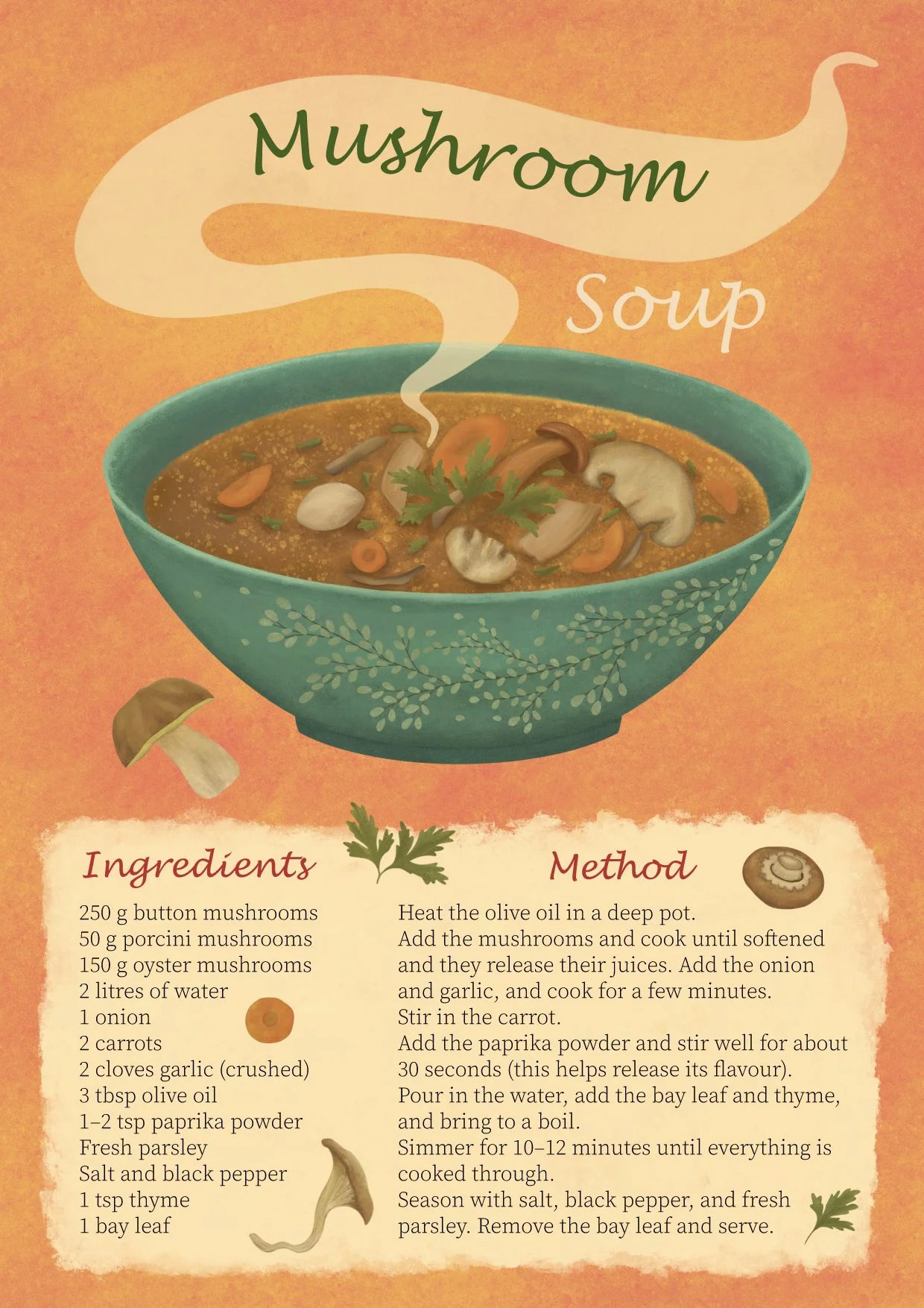 radka kalpakova illustration mushroom soup recipe card.jpg