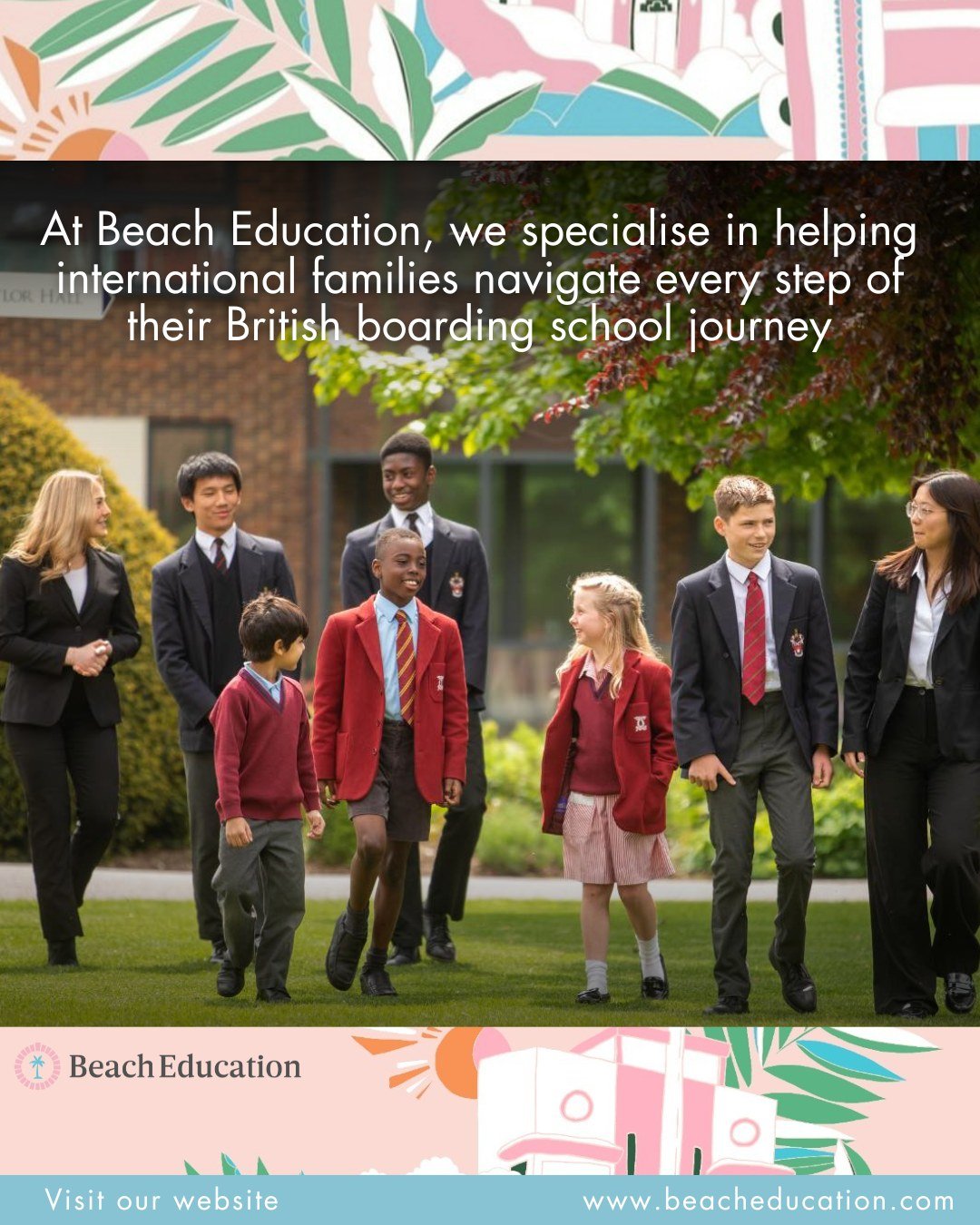 Looking for the perfect UK school for your child? 🎓✨

At Beach Education, we specialise in helping international families navigate every step of the British boarding school journey &mdash; from that very first conversation to the moment your child f