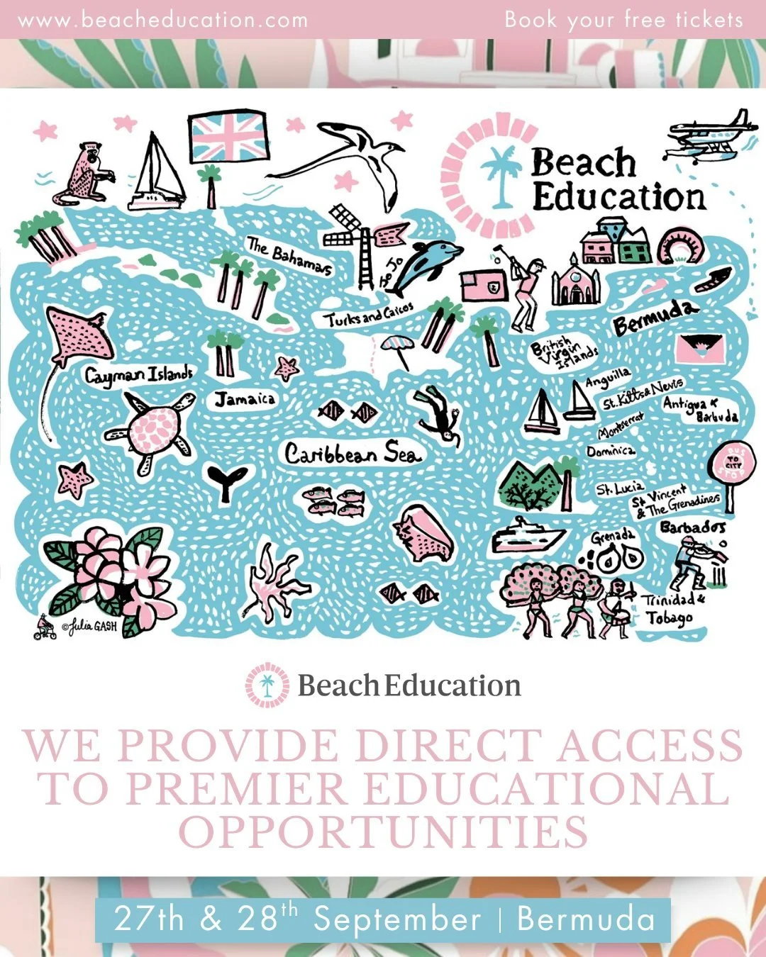 🎓 We provide direct access to premier educational opportunities across the Caribbean and beyond 🌍

At Beach Education, we&rsquo;re proud to support families from:
🇧🇲 Bermuda
🇰🇾 Grand Cayman
🇧🇸 The Bahamas
🇧🇧 Barbados
🇹🇨 Turks &amp; Caicos