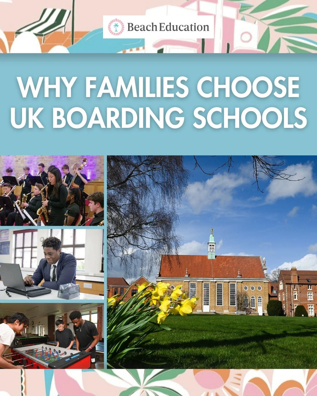 Why do so many families across the Caribbean choose UK boarding schools?
💡 Academic excellence
🌍 Global connections
🏫 Incredible facilities
🎯 Personalised pathways for sport, music, and more

At Beach Education, we help families find the right-fi