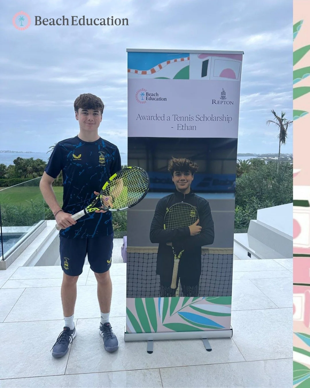 We&rsquo;re thrilled to announce our new tennis partnership with Ethan! 🎾✨
Now in his 4th year at Repton School and a proud Tennis Scholar, Ethan joined from Bermuda 🇧🇲 and continues to impress both on and off the court.

Beach Education is proud 