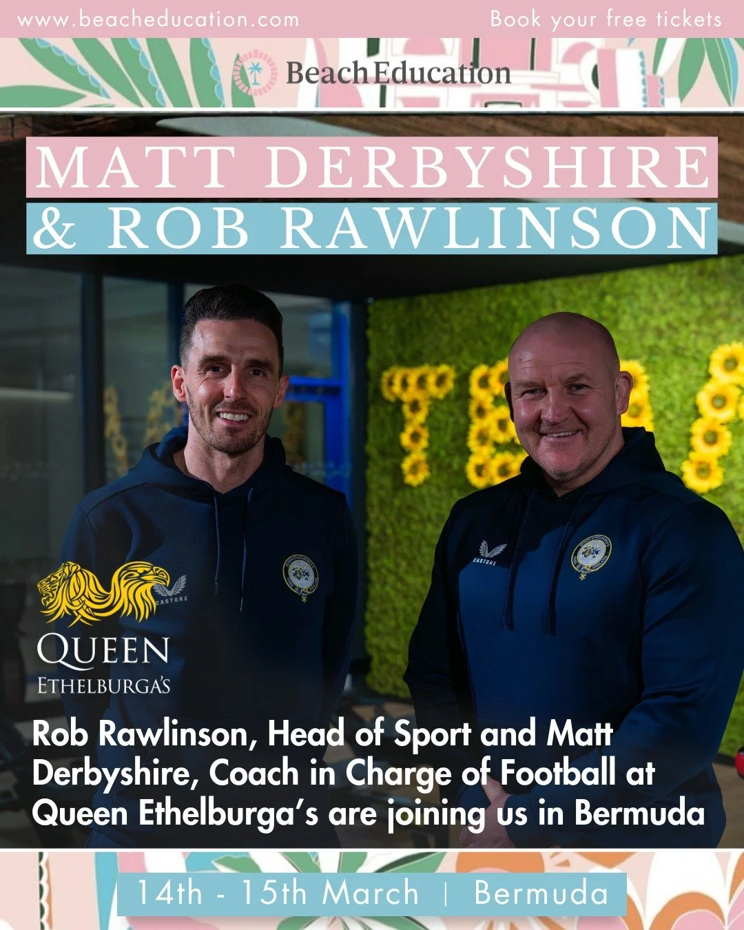 ⚽🏉 We&rsquo;re thrilled to announce that Matt Derbyshire and Rob Rawlinson from Queen Ethelburga&rsquo;s Collegiate will be joining us this March in Bermuda!

Matt brings a 22-year professional football career to the table, having played for Blackbu