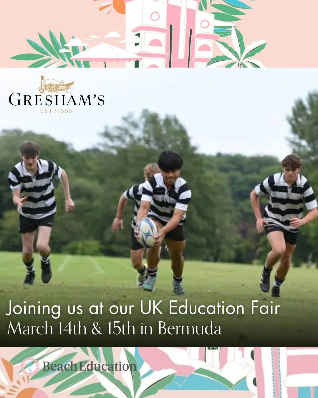 🇧🇲 Join us next weekend for our Bermuda UK Education Fair!

We&rsquo;re bringing together some of the UK&rsquo;s leading boarding schools:
Bishop's Stortford College 
@cheltcollege 
@downe_house 
@greshams_school 
@millfieldschool 
@queenethelburga