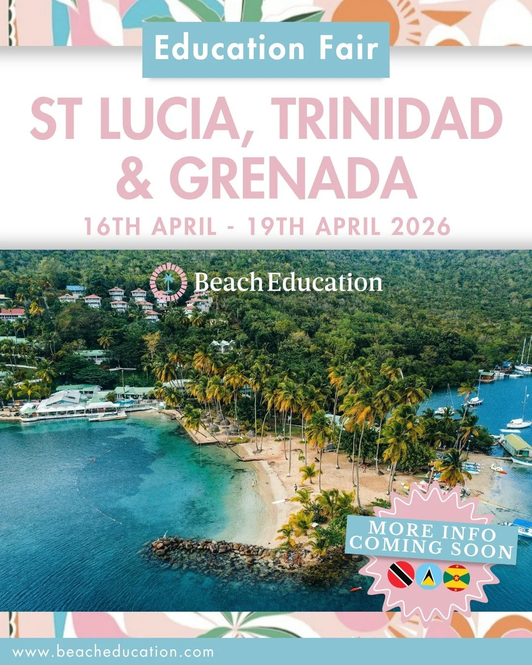 We&rsquo;re heading back to St. Lucia, Trinidad and Grenada! 🌴

Join us for our upcoming Education Fairs across the islands:

📍 St Lucia &ndash; Thursday 16 April @ The Harbour Club (4.30&ndash;7.30pm)
📍 Trinidad &ndash; Saturday 18 April @ The Hy