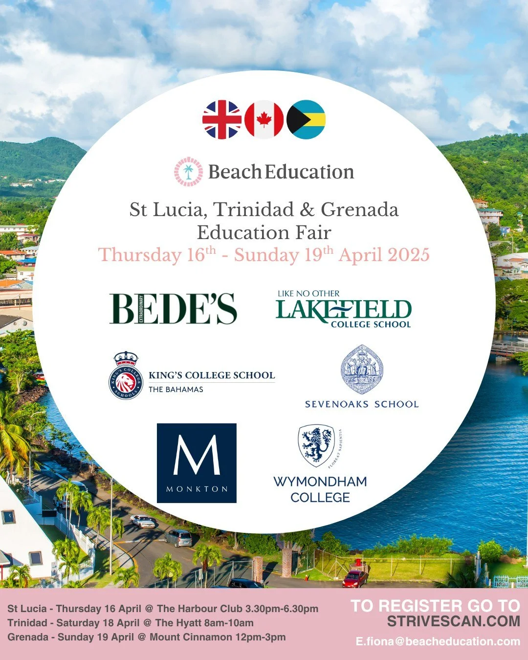 We&rsquo;re excited to be bringing an incredible line-up of schools to our St Lucia, Trinidad &amp; Grenada Education Fairs this April 🌴

Meet leading UK boarding schools alongside top schools from Canada and The Bahamas, all in one place. This is y