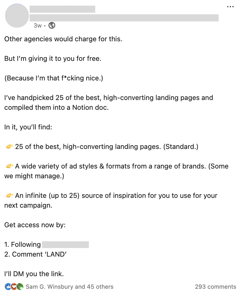 Giveaway Conversion Post