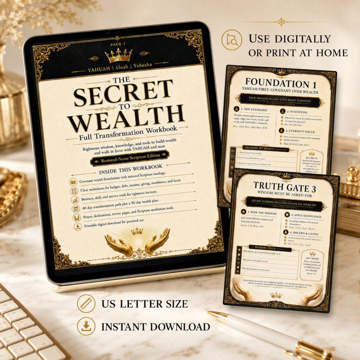 The Secret to Wealth printable scriptural workbook