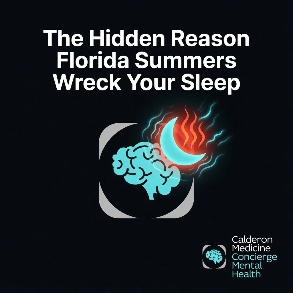 The hidden reason Florida summers wreck your sleep &mdash; and what to do about it. 

Tossing and turning, waking up exhausted, wired at night. The heat is the culprit. 

Higher nighttime temperatures disrupt your circadian rhythm, suppress melatonin