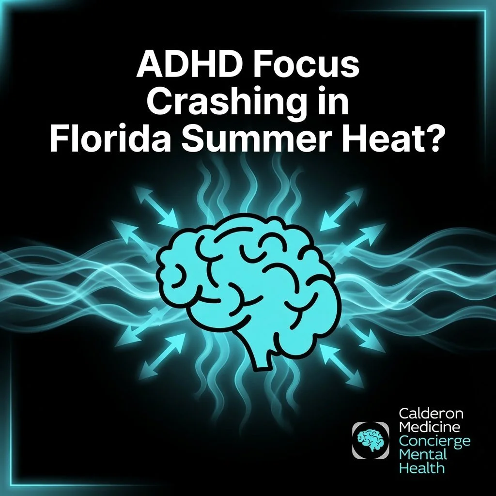 ADHD meds feeling less effective in Florida summer heat? 

You&rsquo;re not alone. 

Heat and humidity increase metabolic demand, amplify inflammation, and can blunt dopamine pathways &mdash; making focus, motivation, and emotional regulation harder 