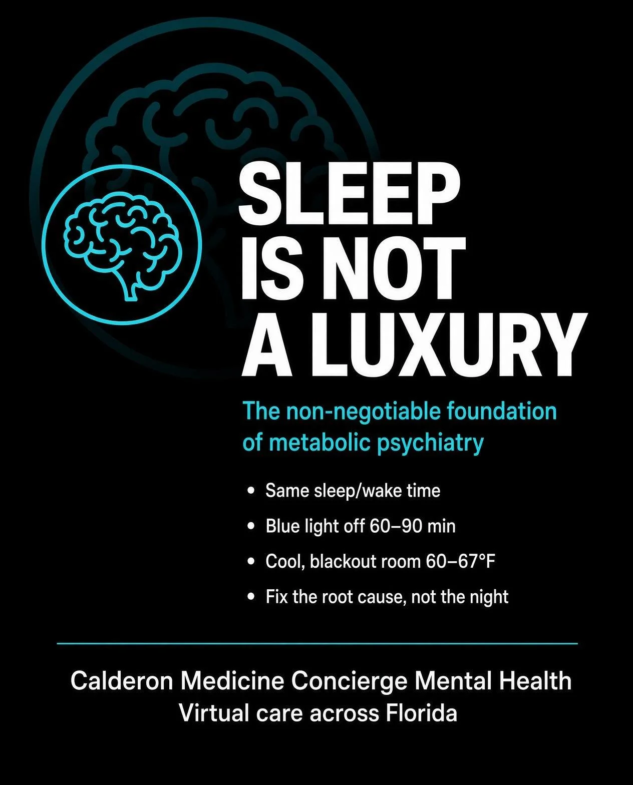 Sleep hygiene isn&rsquo;t &ldquo;relax more.&rdquo;

It&rsquo;s putting your biology in position so your brain can actually repair itself.

When sleep is broken, mood, focus, inflammation, blood sugar, and resilience all pay the tax. Every night.

At