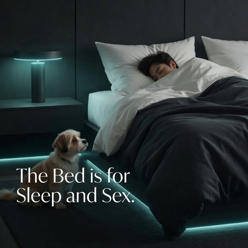 Calderon Medicine Concierge Mental Health - The bed is for sleep and sex only. No pets allowed for optimal recovery. Veteran PA-C sleep hygiene advice.