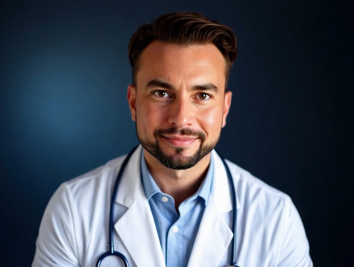 Alston B. Calderon, PA-C, in a white medical coat, concierge metabolic psychiatry provider in Florida.