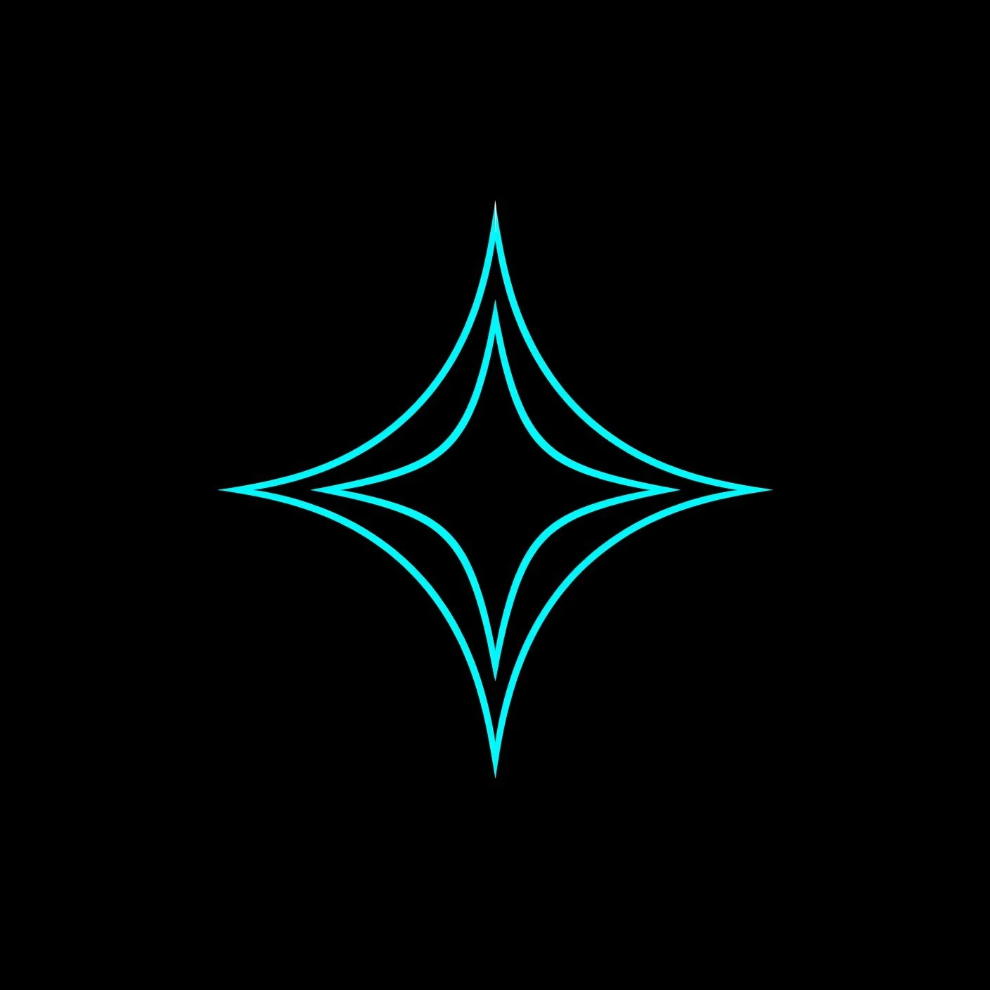 Calderon Medicine Concierge Mental Health longevity and healthspan icon — cyan four-point star on black