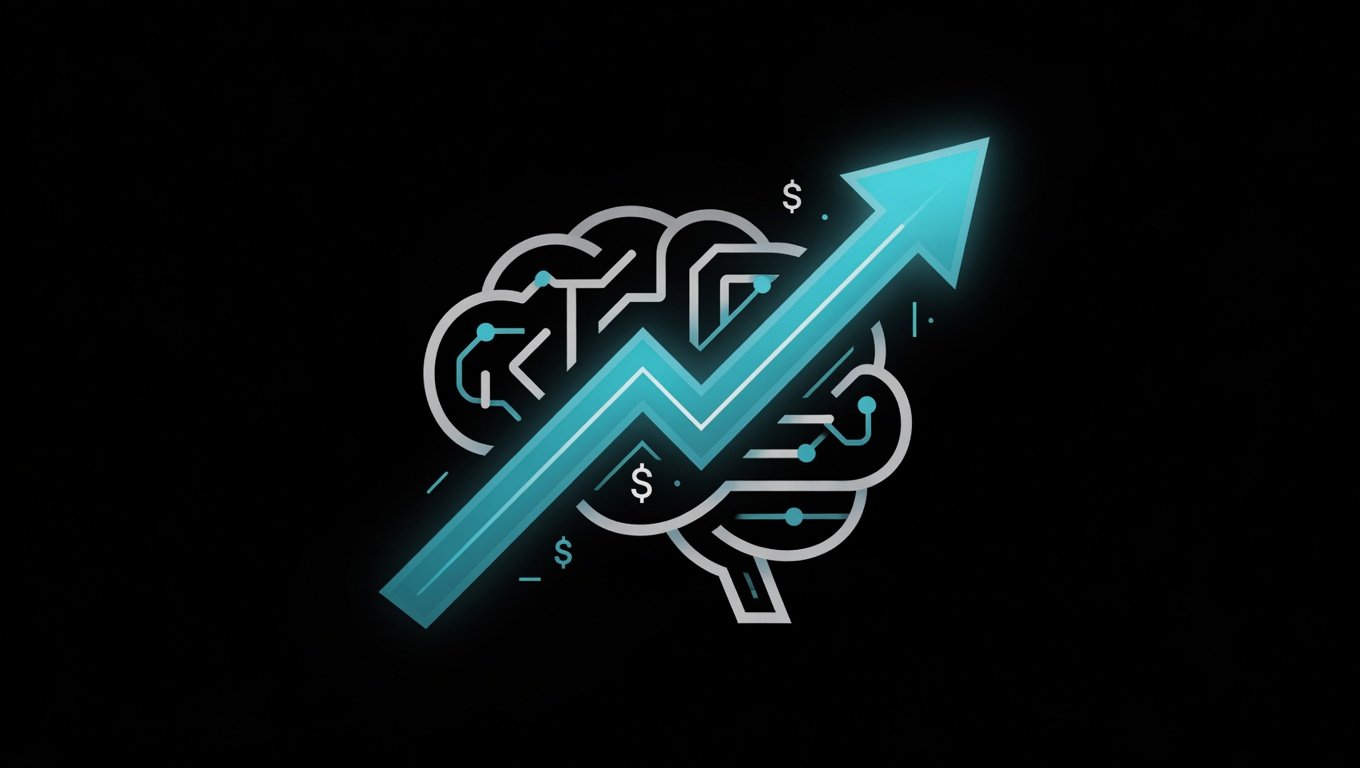 Stylized brain with upward trending arrow in cyan representing maximum ROI and faster growth with Iridium membership at Calderon Medicine Concierge Mental Health