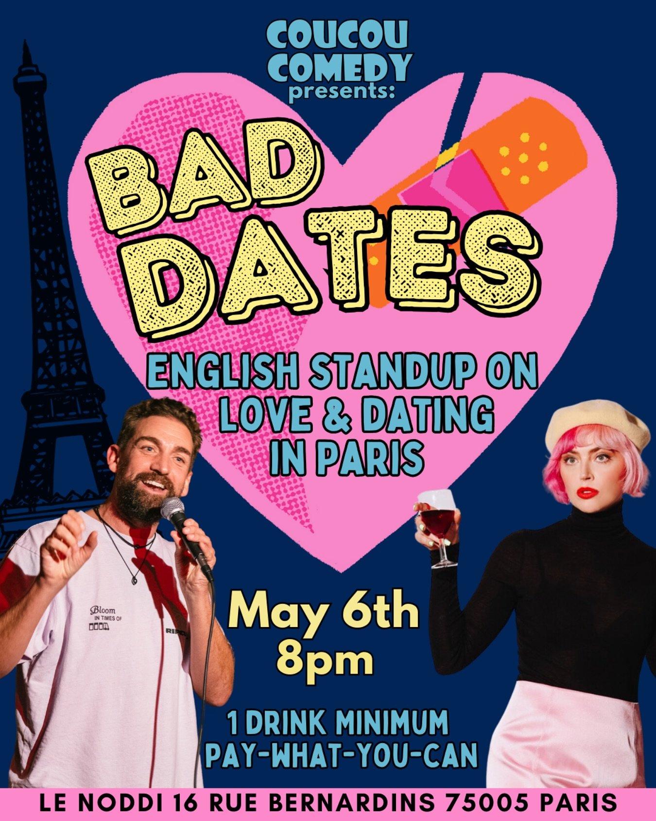 Paris! On May 6th come see our hit English stand up show all on love and dating in the city of lights. This one always sells out so book ahead at coucoucomedyclub.com ! Free reservations, pay-what-you-can exit. This month hosted by @richardrennie and