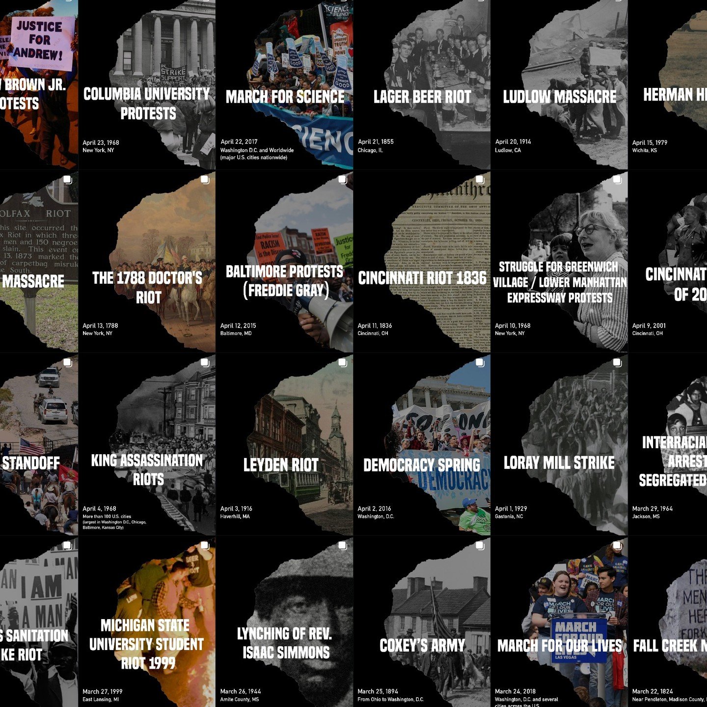 At the beginning of the year, we launched a daily historical project documenting this day in American history, with a focus that some people would prefer was left out: the History of American Unrest. It's a day-by-day accounting of the American story