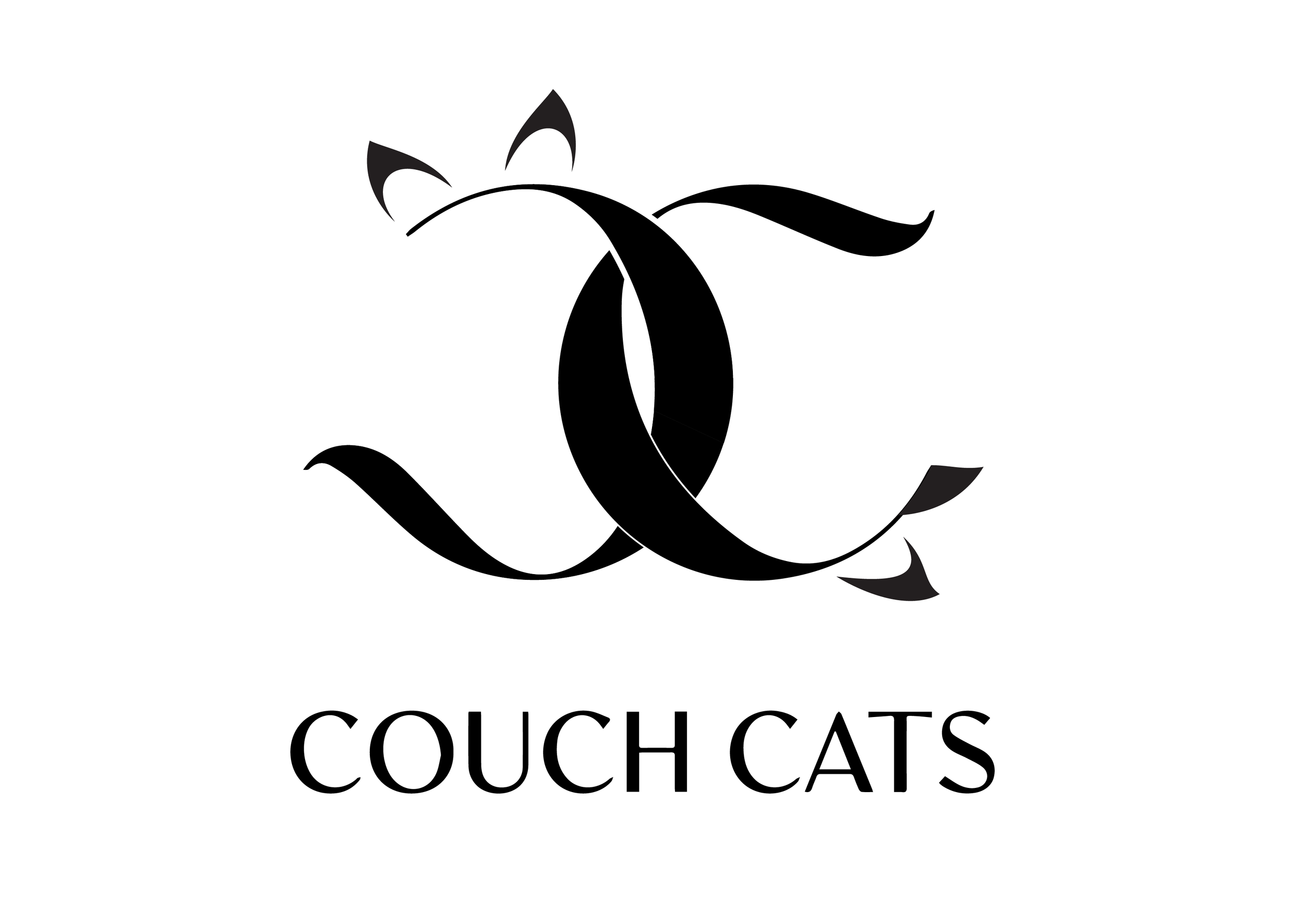 Logo design for Couch Cats; a cat grooming company.