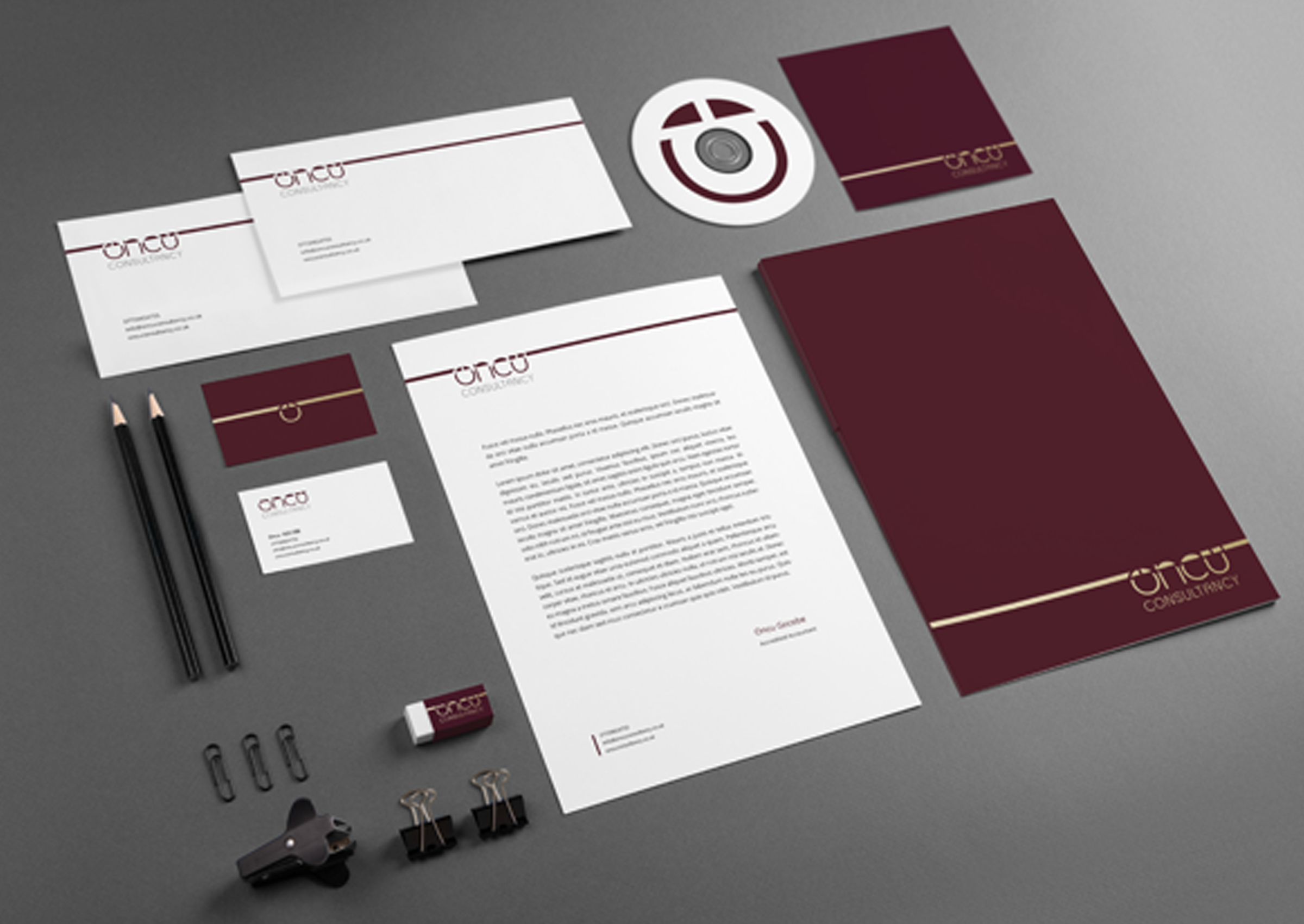 Stationary for Oncu Consultancy.