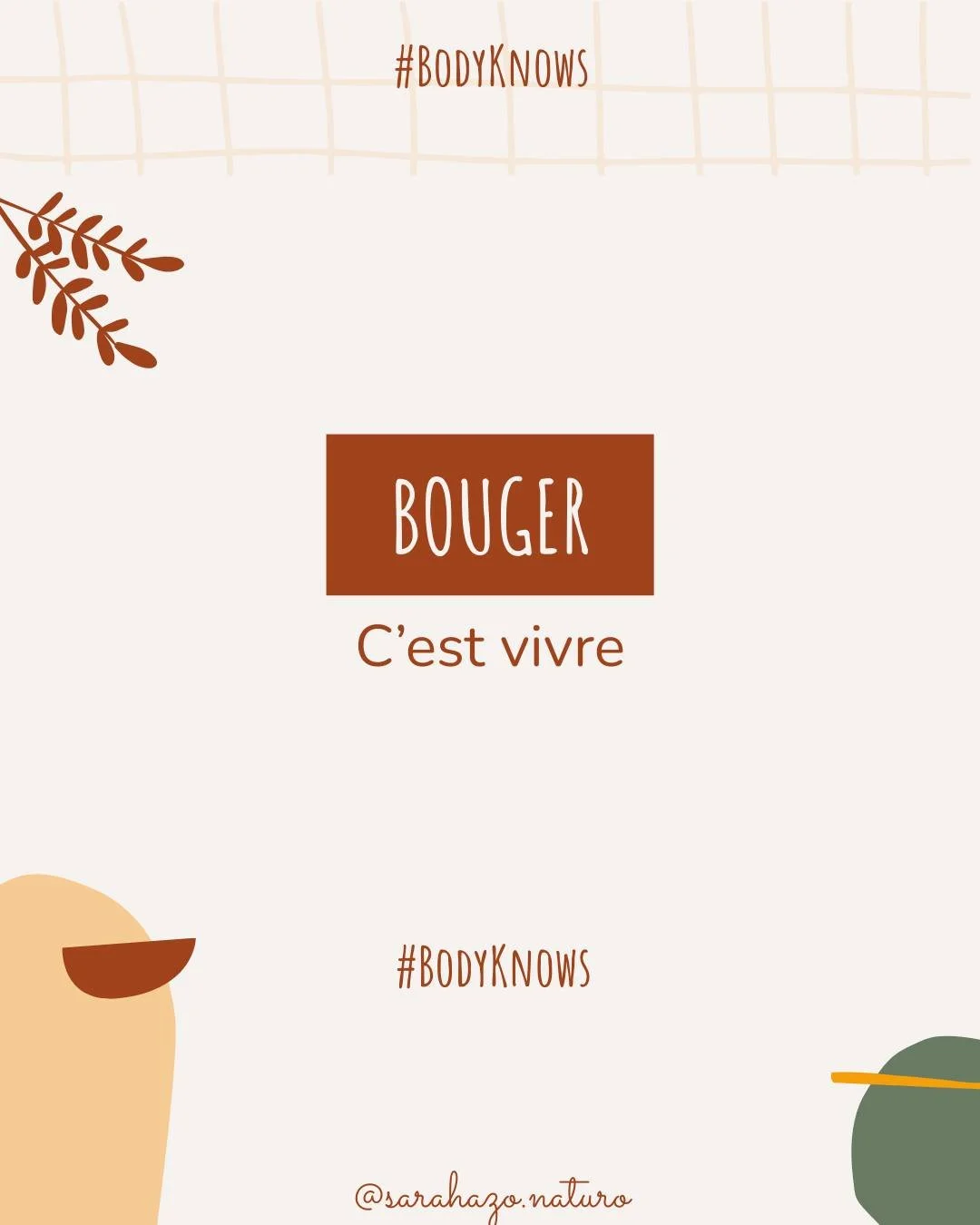 Ton corps n&rsquo;est pas fait pour rester immobile. D'ailleurs, si on a des tendons, des ligaments, des os, des muscles, ce n'est pas pour rien !
&Agrave; l&rsquo;int&eacute;rieur de toi, tout bouge aussi : cellules, hormones, sang, lymphe&hellip;

