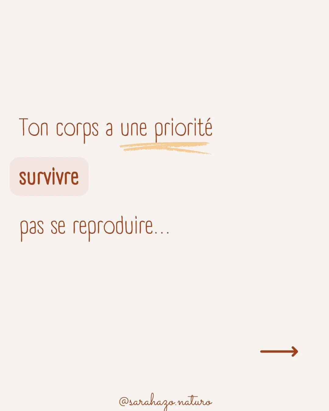Ton corps a une priorit&eacute; : SURVIVRE. Pas se reproduire.
Le cortisol (hormone n&eacute;cessaire pour faire face au stress) et les hormones sexuelles sont fabriqu&eacute;s &agrave; partir d&rsquo;un m&ecirc;me pr&eacute;curseur : le cholest&eacu
