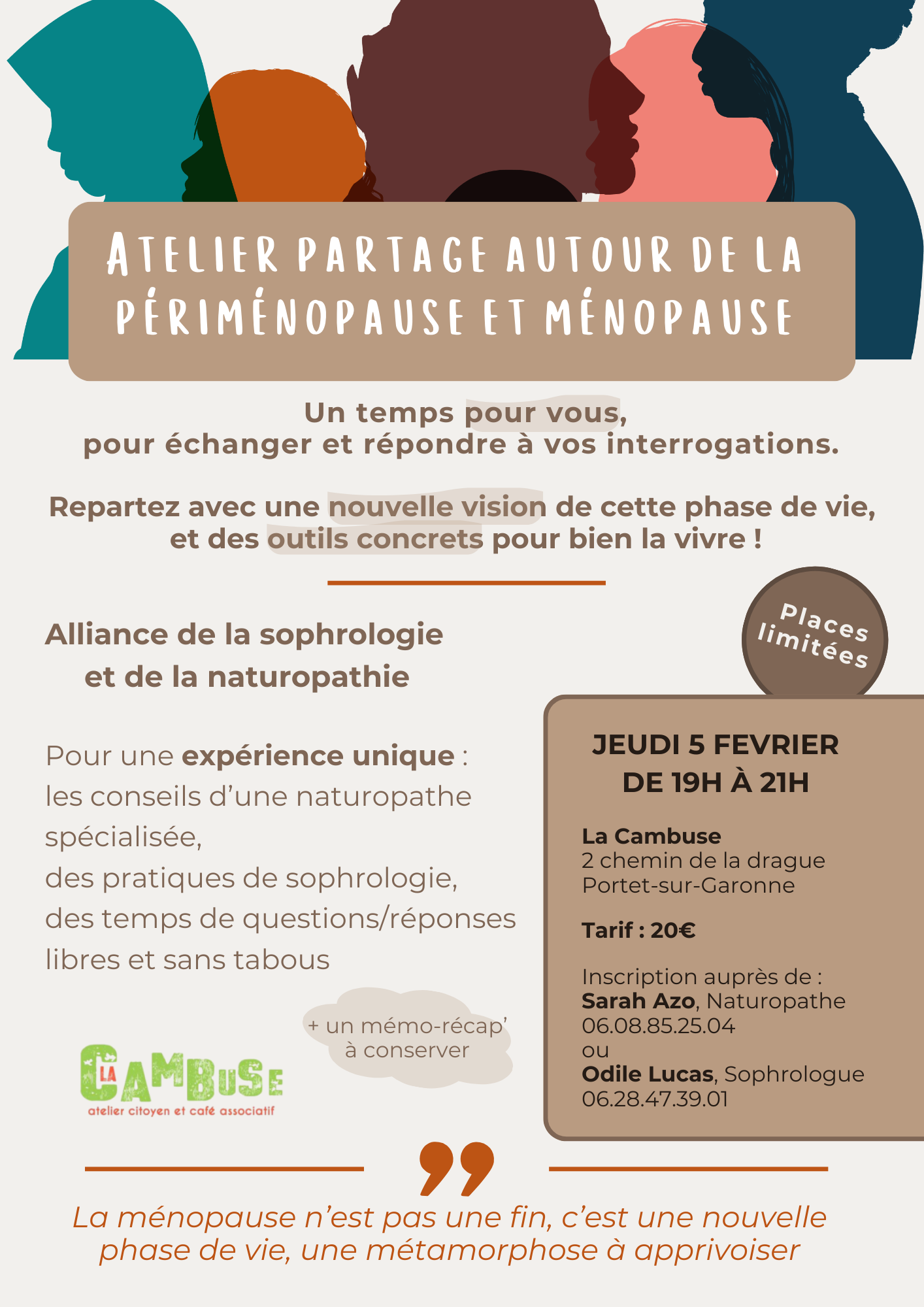 Atelier ménopause périménopause Portet sur Garonne naturopathie sophrologie