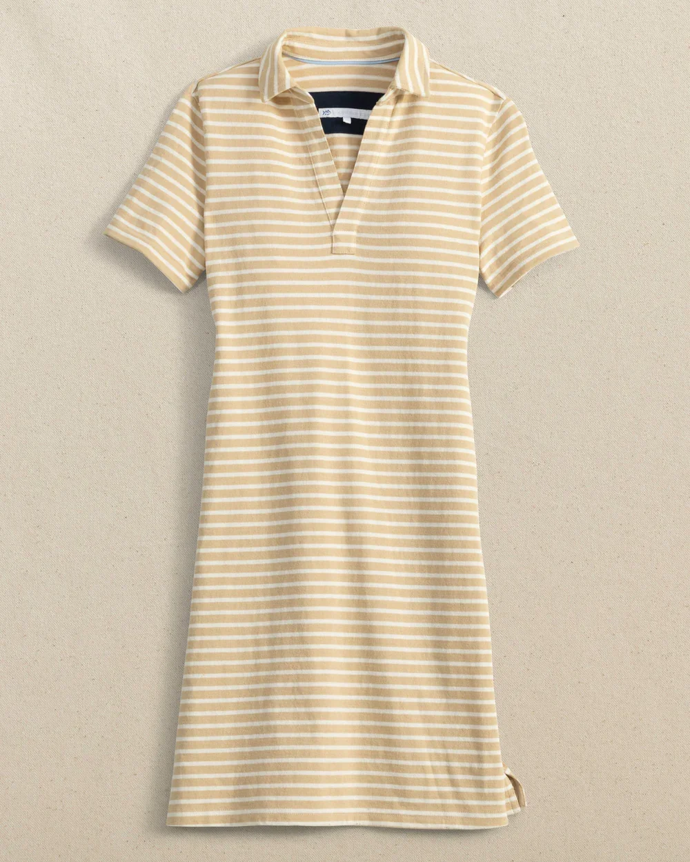 demi-stripe-short-sleeve-polo-dress-irish-cream-front-11693.webp