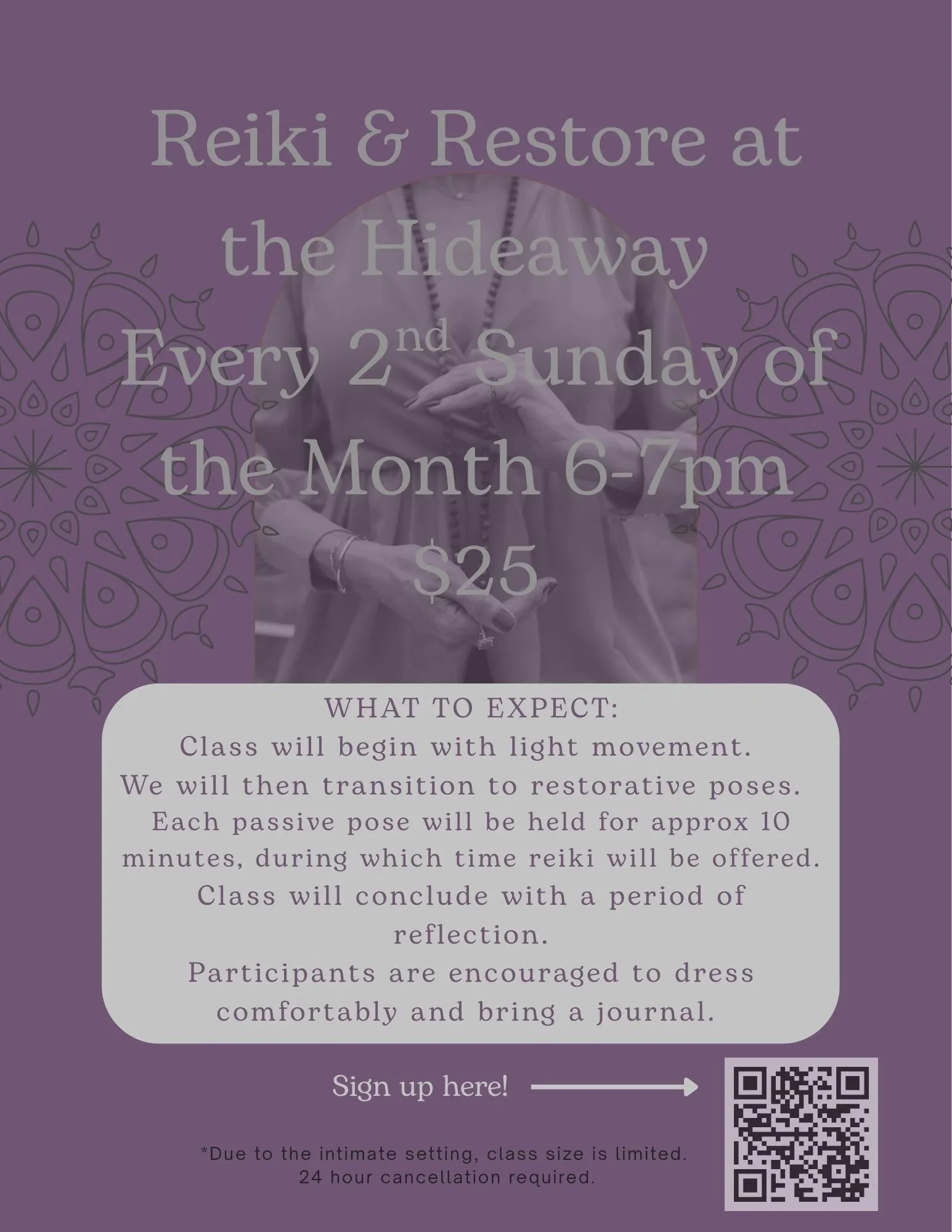 Our regular Reiki & Restore will resume on June 14th!  Keep an eye out for more dates being added!  You don't want to miss this deeply beneficial practice! Click the image above to sign up for future classes. 