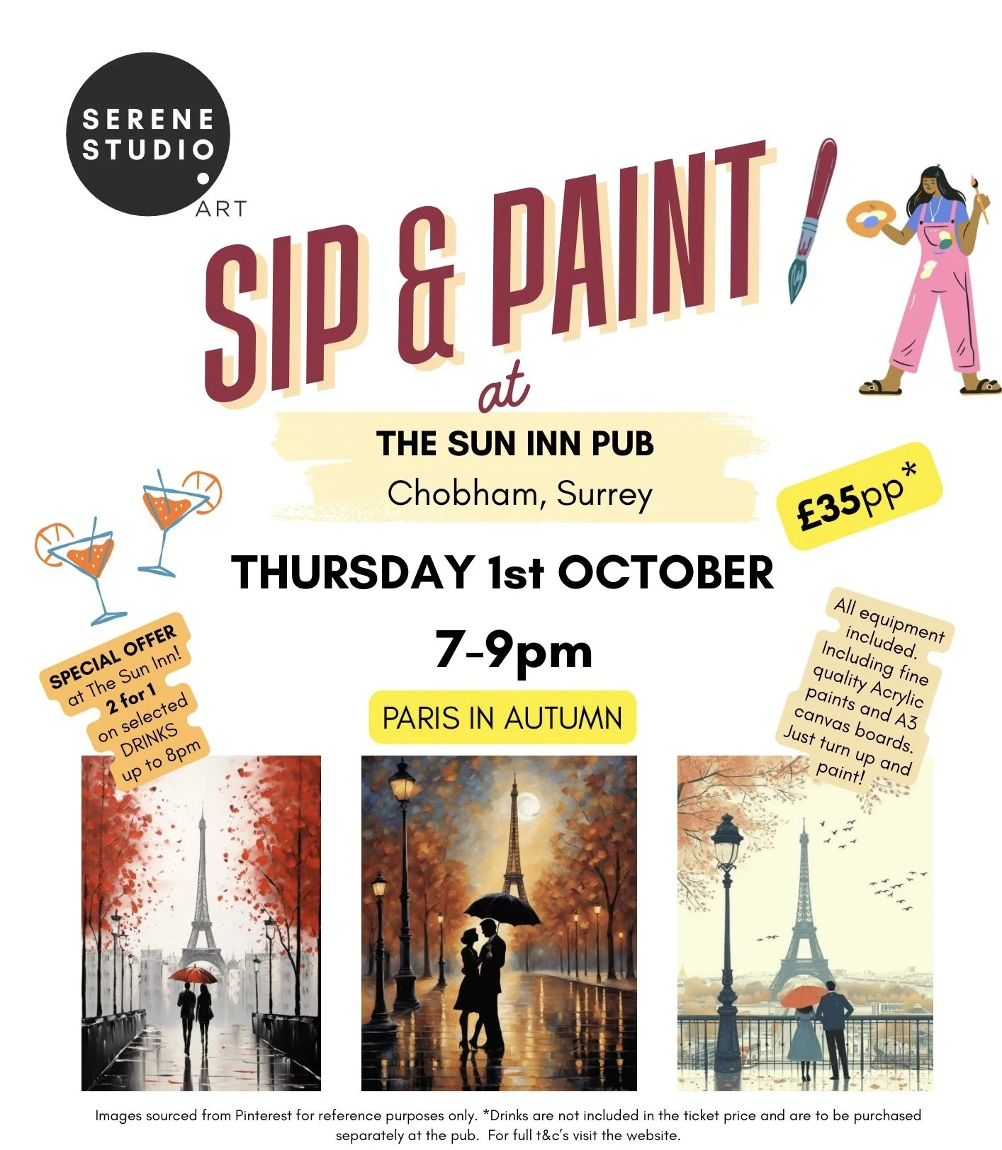 Sip & Paint - Thursday 1st October - There will always be Paris