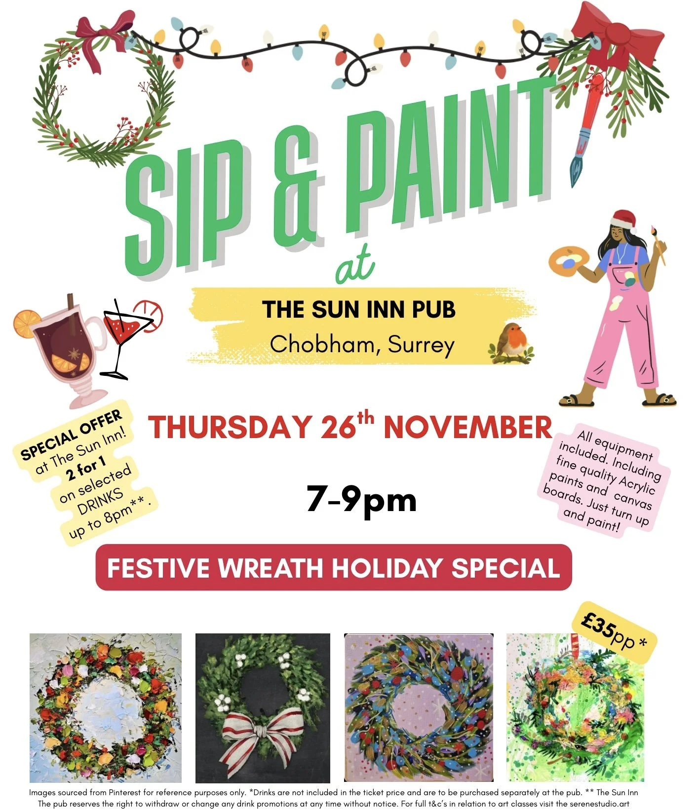 Sip & Paint - Thursday 26th November   - Festive Special