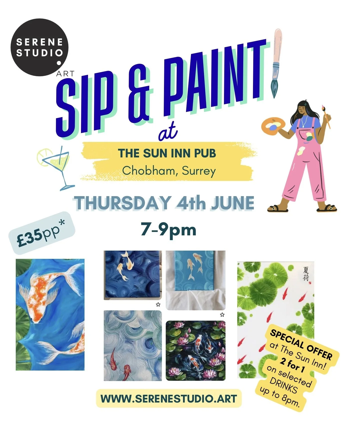 Sip & Paint - Thursday 4th June  - Koh and Water Lillies