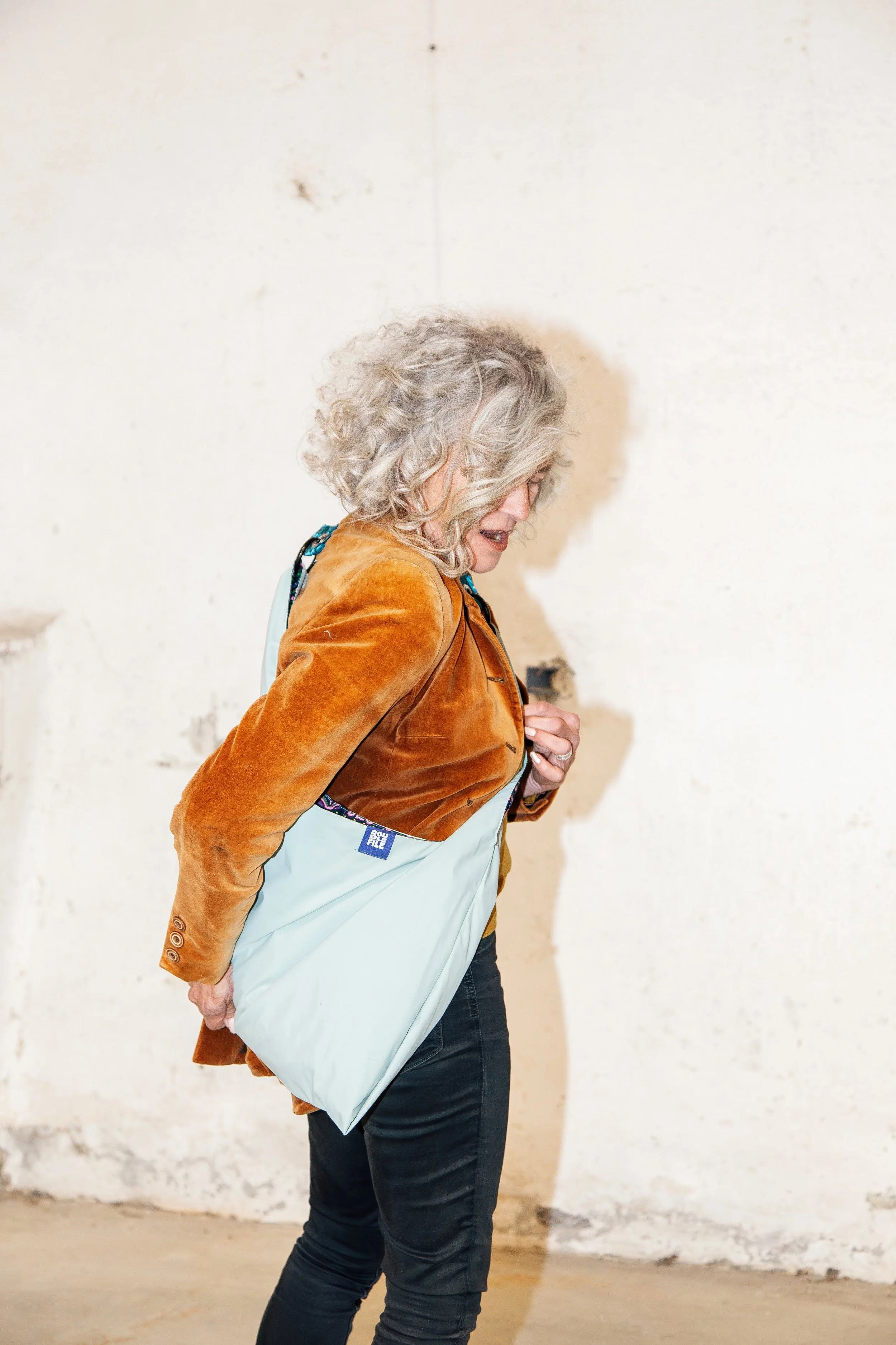 Sac à courses réversible menthe/motifs - TETO