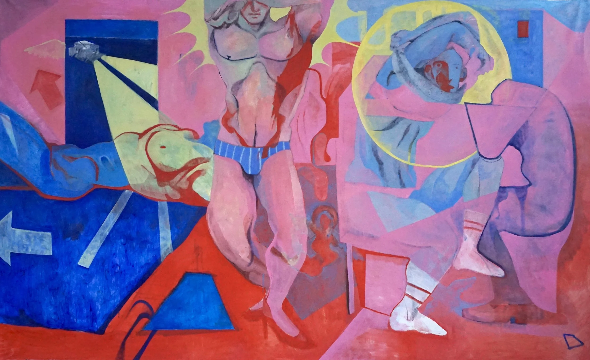 Three Persons (The Personal Memory Bank of Someone Who Might as Well Not Exist III), 9 x 6 ft, oil on canvas, 2026