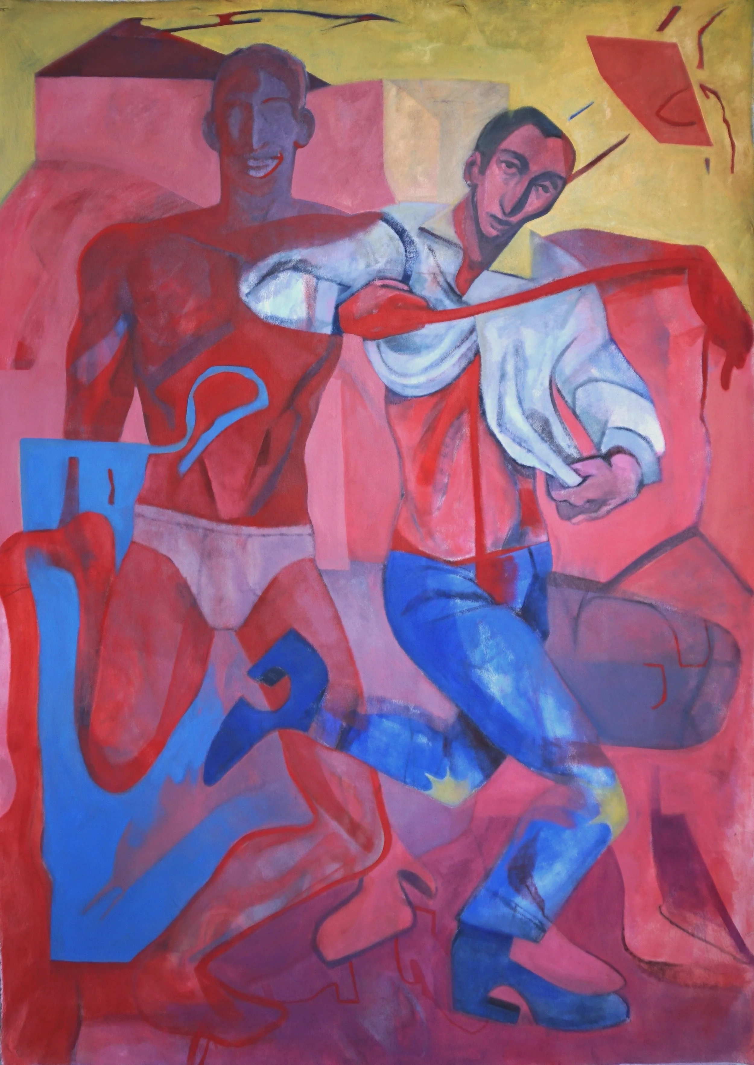 Visitation of the Falsified Angel to the Othered Self (The Engagement), 6 x 4 ft, oil on canvas, 2026