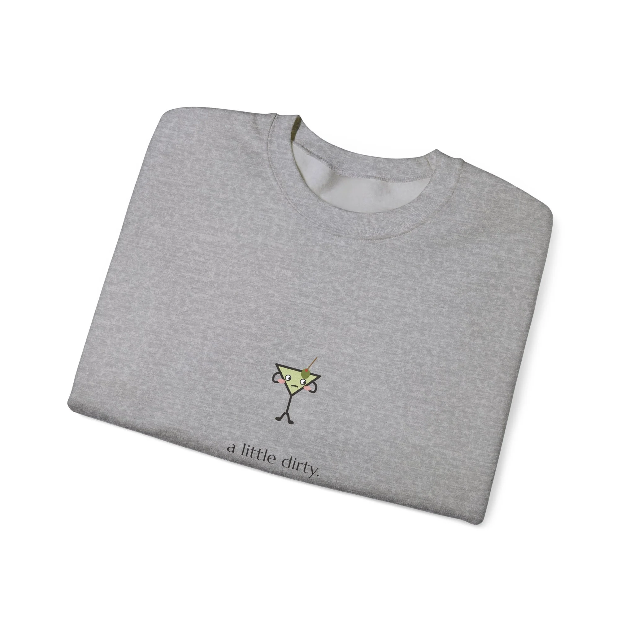 a little dirty. crewneck sweatshirt in Sport Grey, collar label view