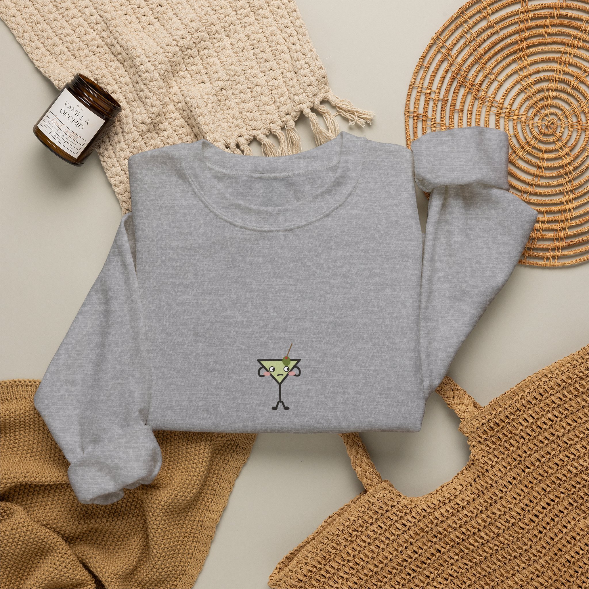 a little dirty. crewneck sweatshirt in Sport Grey, detail view