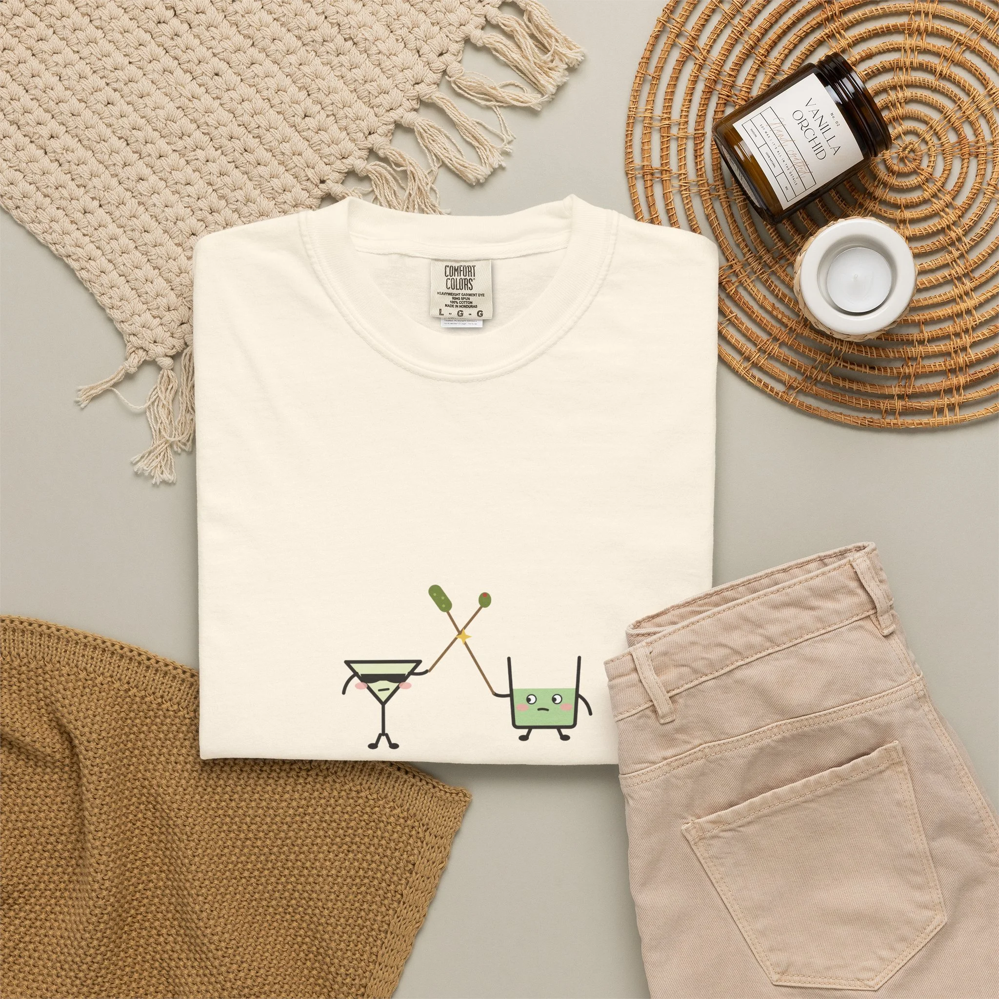 extra brine. extra violence. Comfort Colors tee in Ivory, detail view