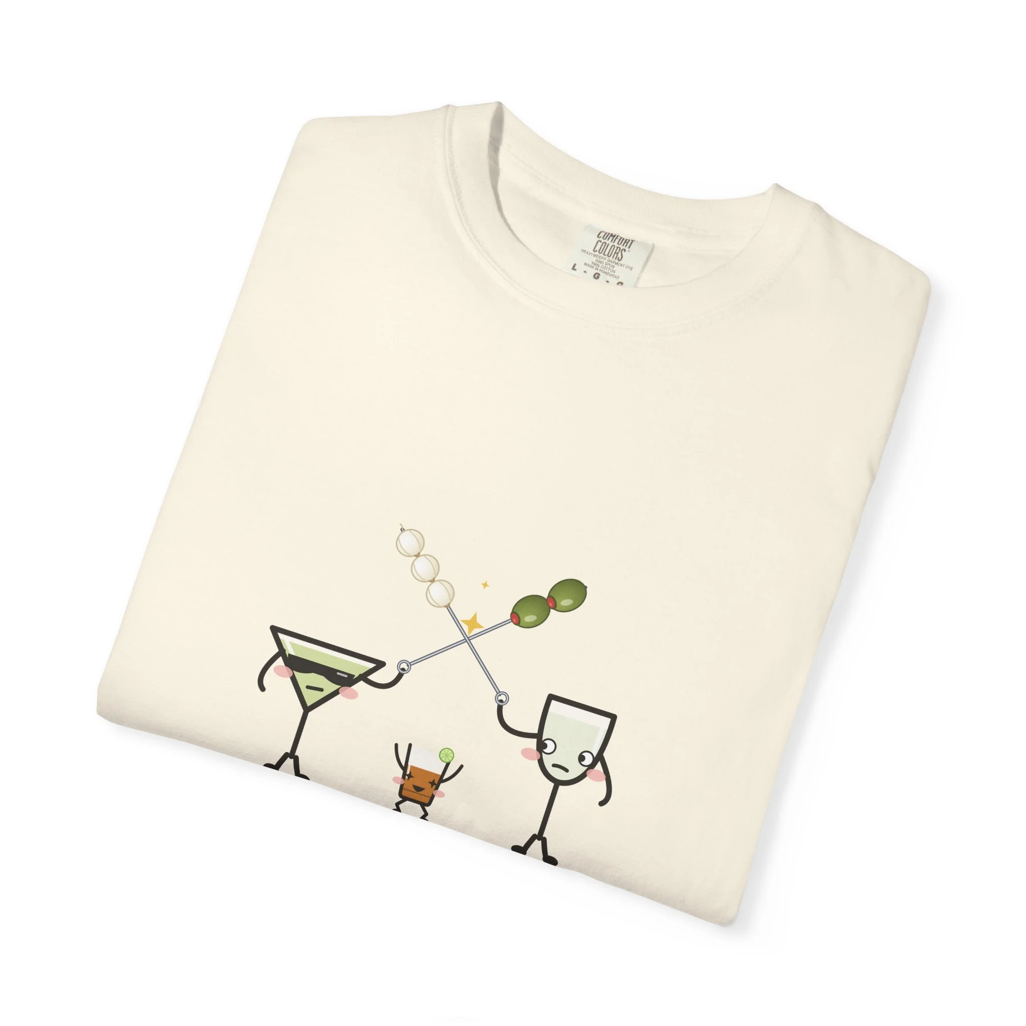 The Garnish War tee in Ivory, detail view