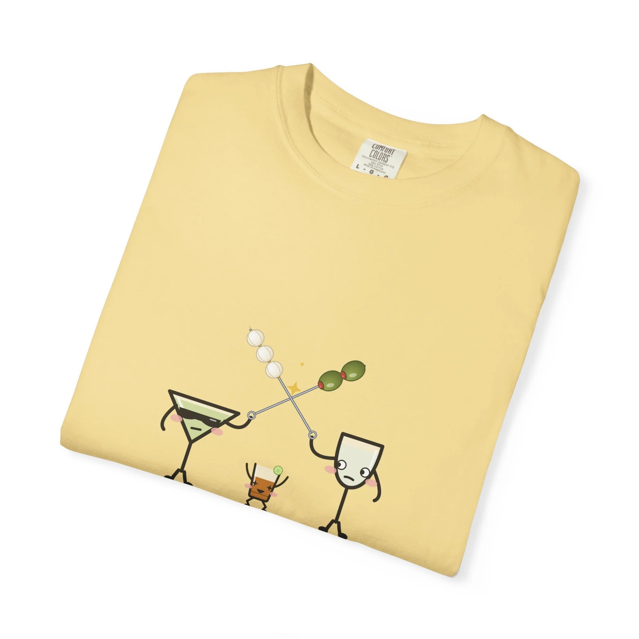 The Garnish War tee in Butter, detail view