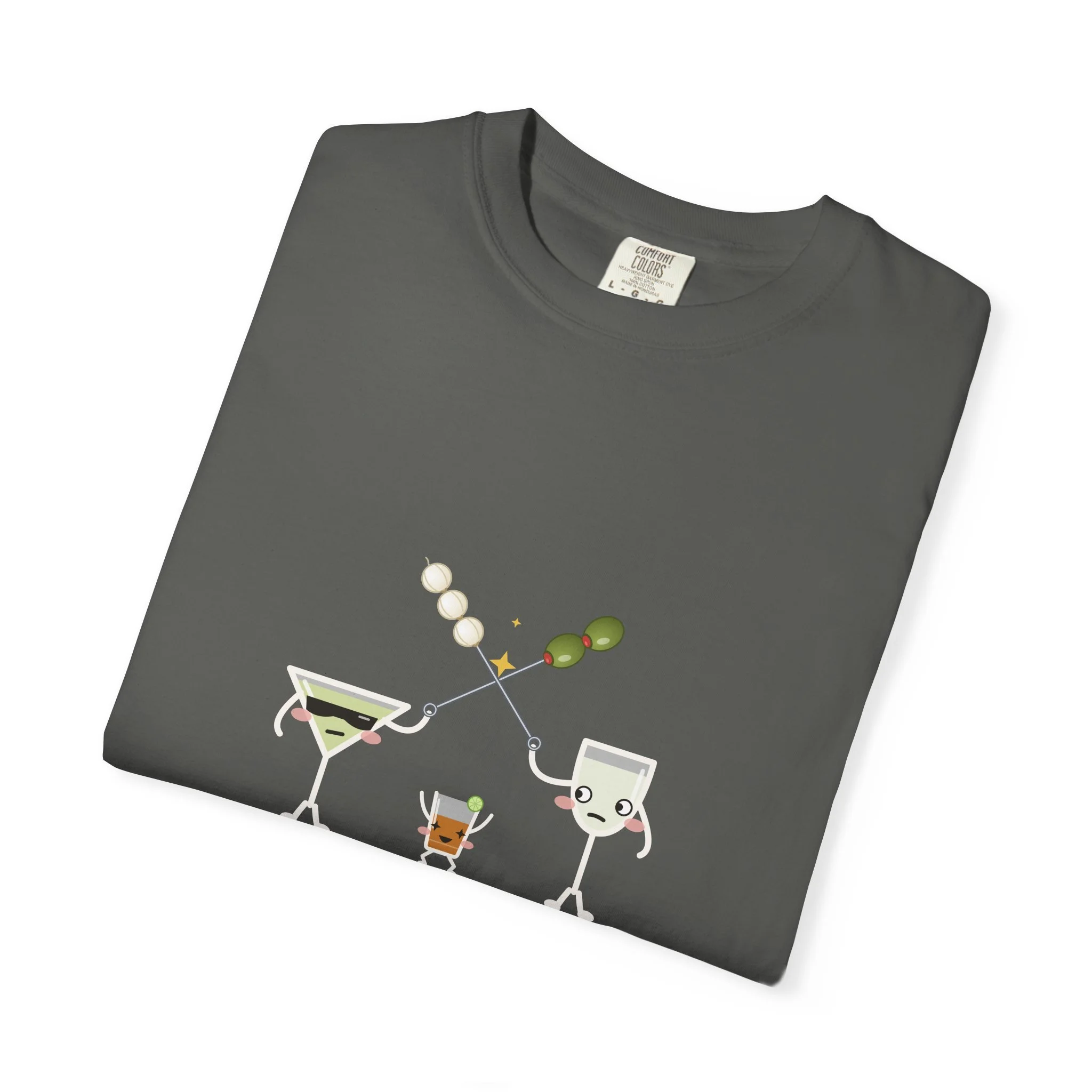 The Garnish War tee in Pepper, detail view