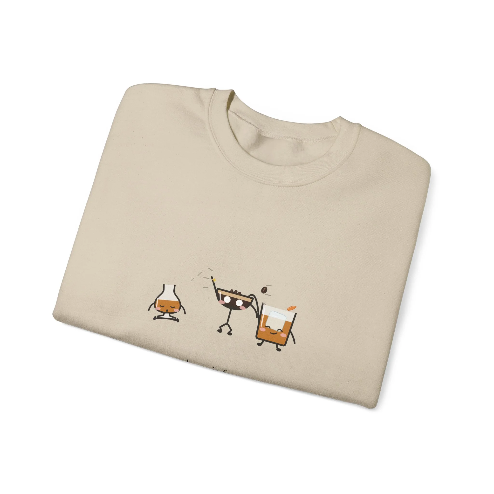 After Hours crewneck sweatshirt in Sand, collar label view