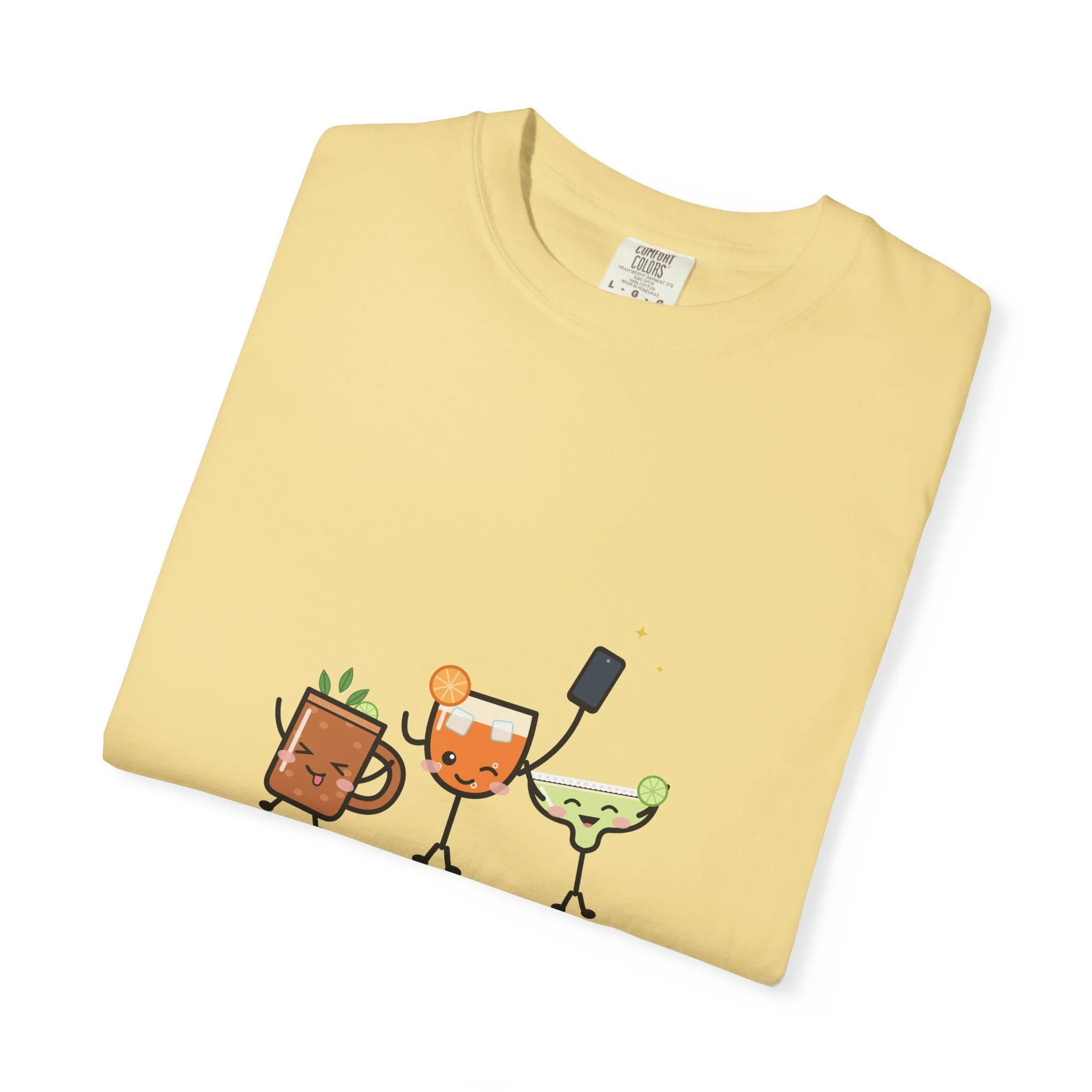 The Photo Round tee in Butter, detail view