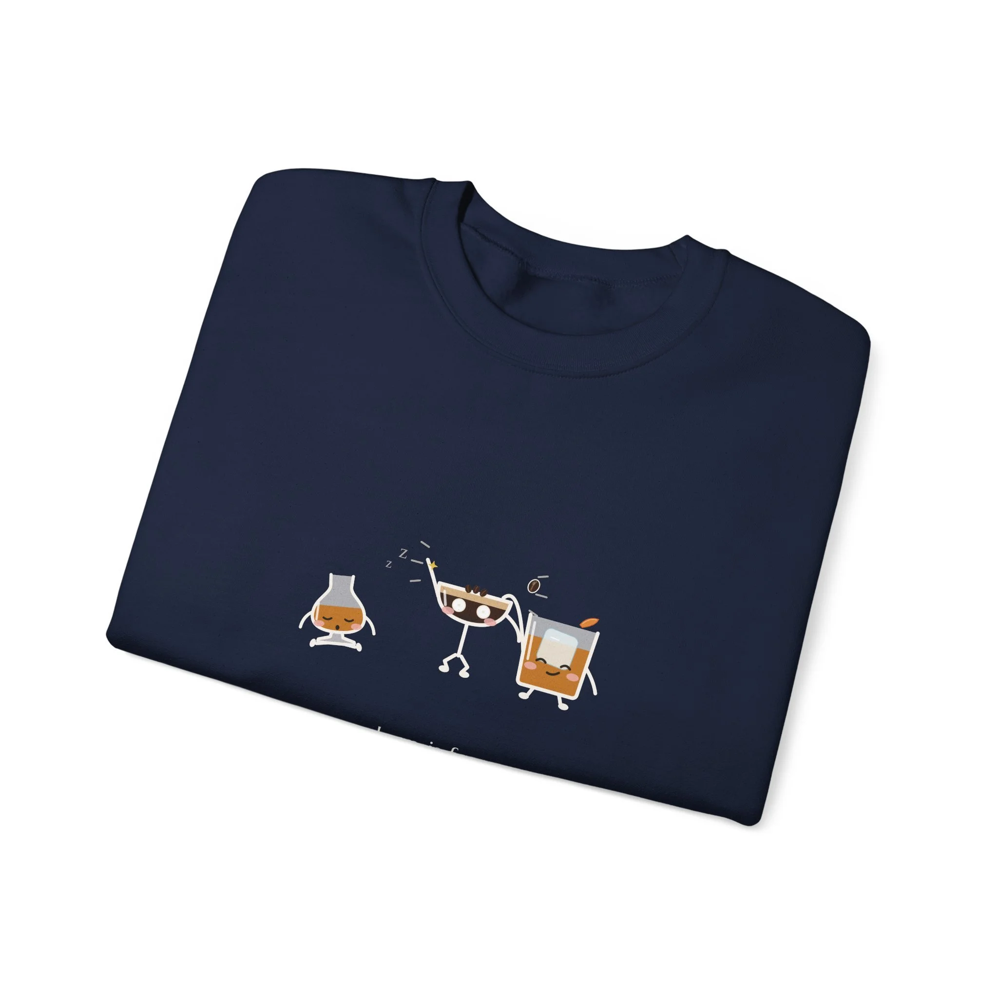 After Hours crewneck sweatshirt in Navy, collar label view