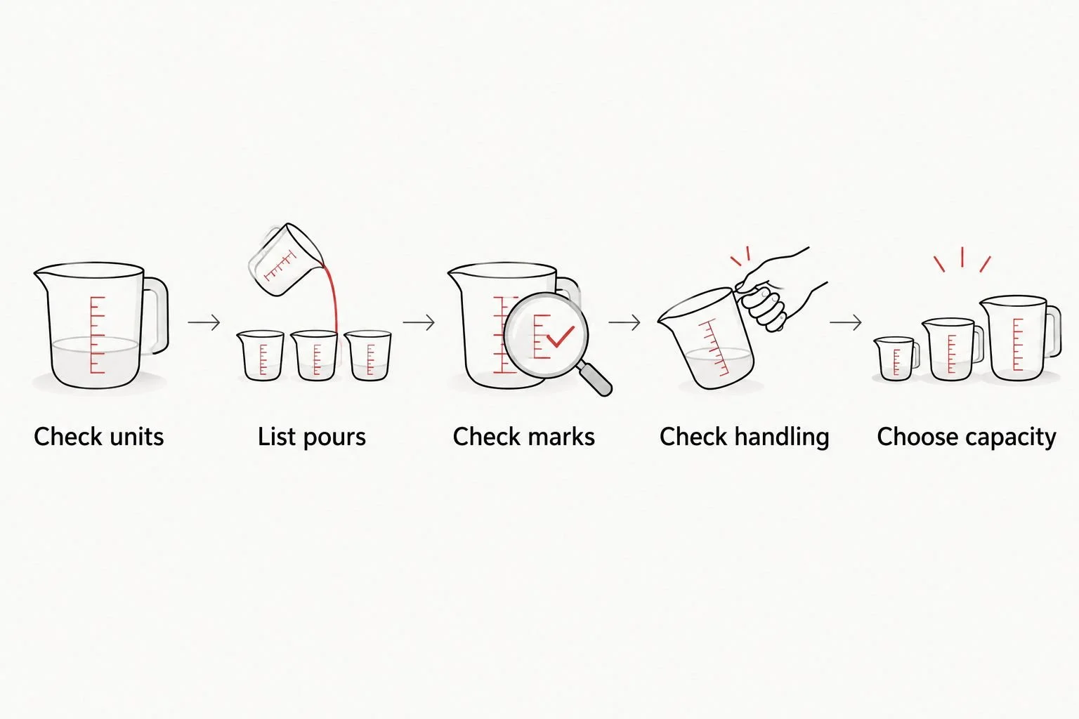Jigger buying sequence from checking recipe units to choosing capacity