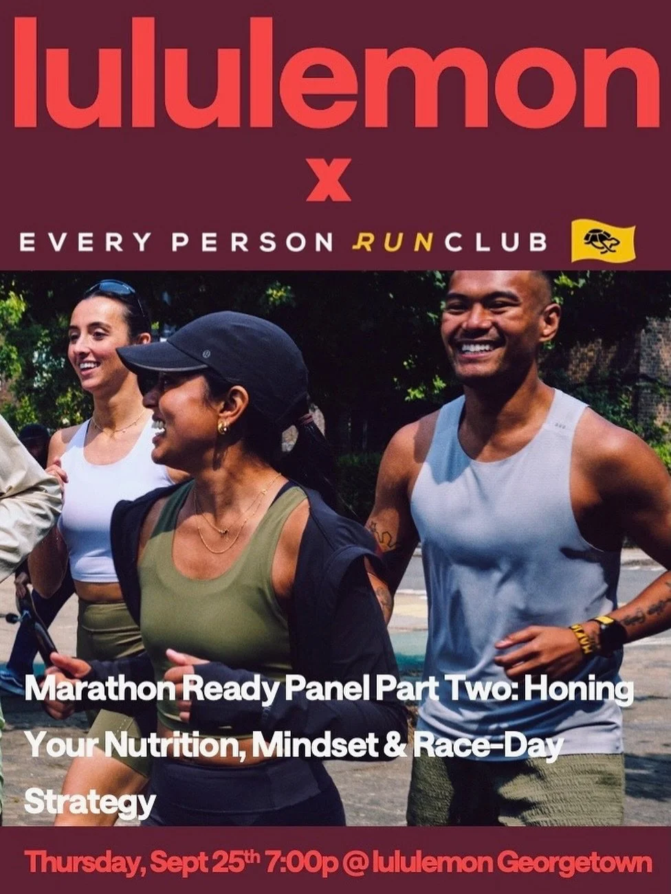 🏃&zwj;♀️✨ Your miles are adding up... now it&rsquo;s time to sharpen your edge.

Marathon Ready: Part II is here! 🎉 

Join Every Person Run Club x @lululemon for a powerhouse panel on nutrition, hydration, mindset + race-day strategy&mdash;perfectl