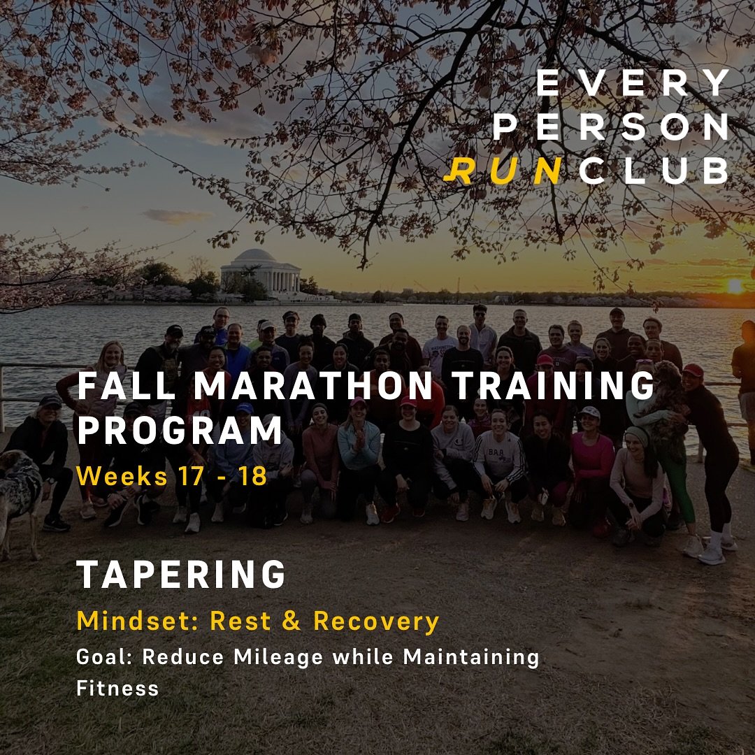 Happy Taper runners! We&rsquo;re almost to race day and now is the time to decrease the volume and increase the rest. Get your playlist ready, you&rsquo;re almost to the start line!