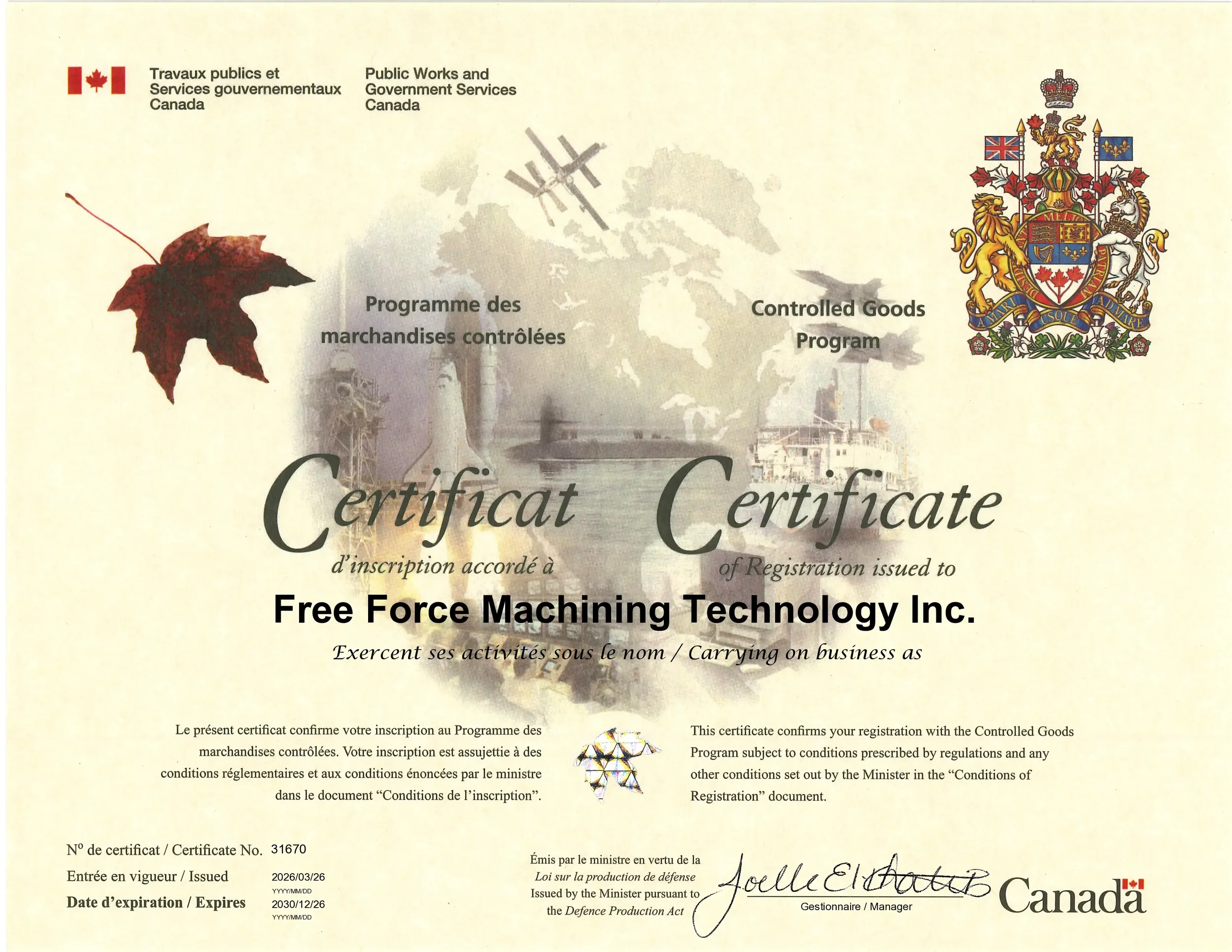CG24597 - Certificate of Registration
