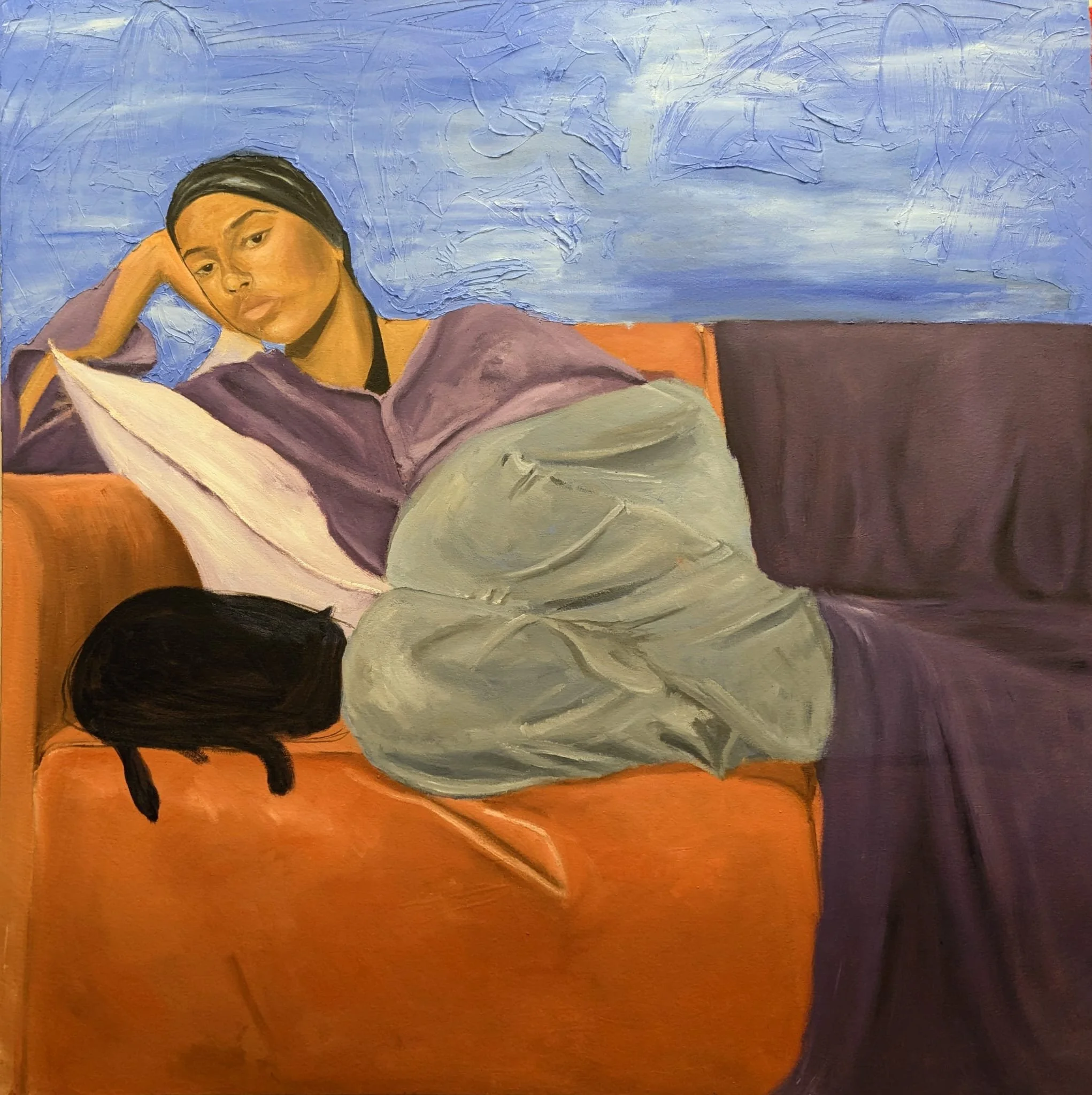Caro Lestón 
In Rest Lies Divinity (Amber), 2024 
150 X 150cm  
Oil on canvas  

