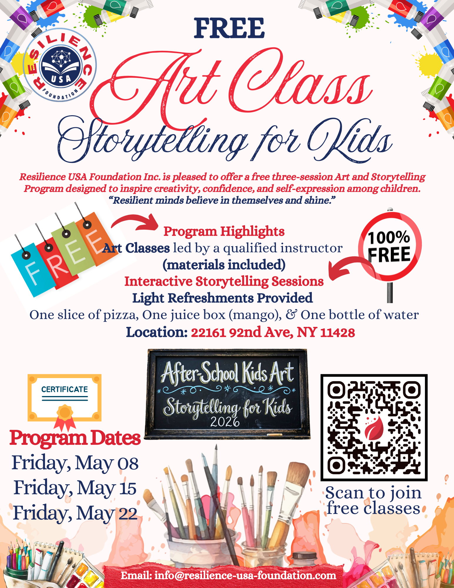 🎨 Free Art Class & Storytelling for Kids