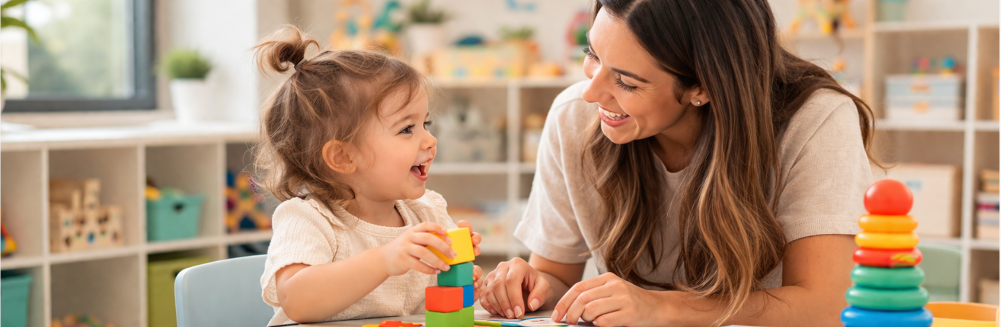 Toddler learning to communicate during speech therapy session in Fayetteville NC
